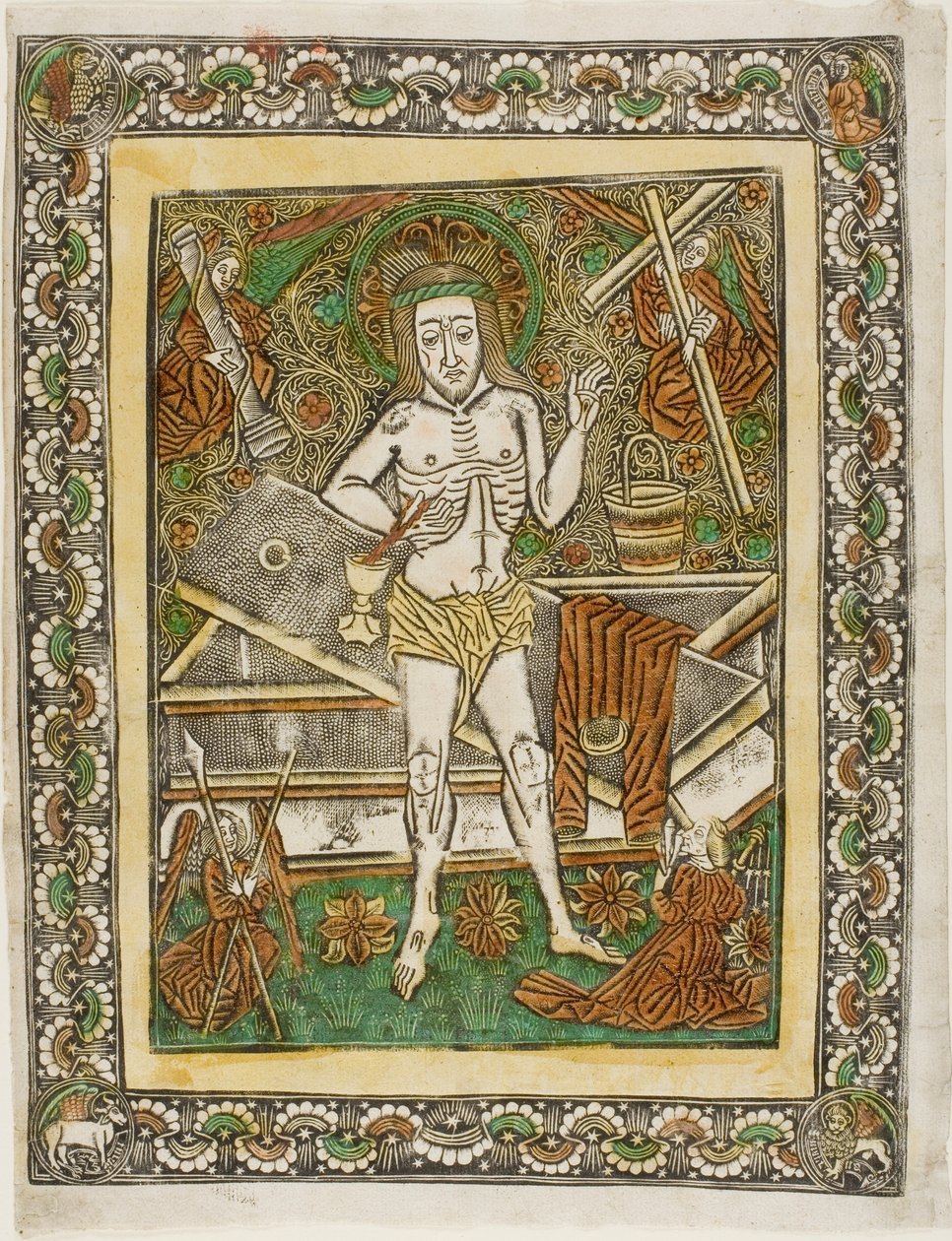 Bolestný muž se čtyřmi anděly od Unknown artist
