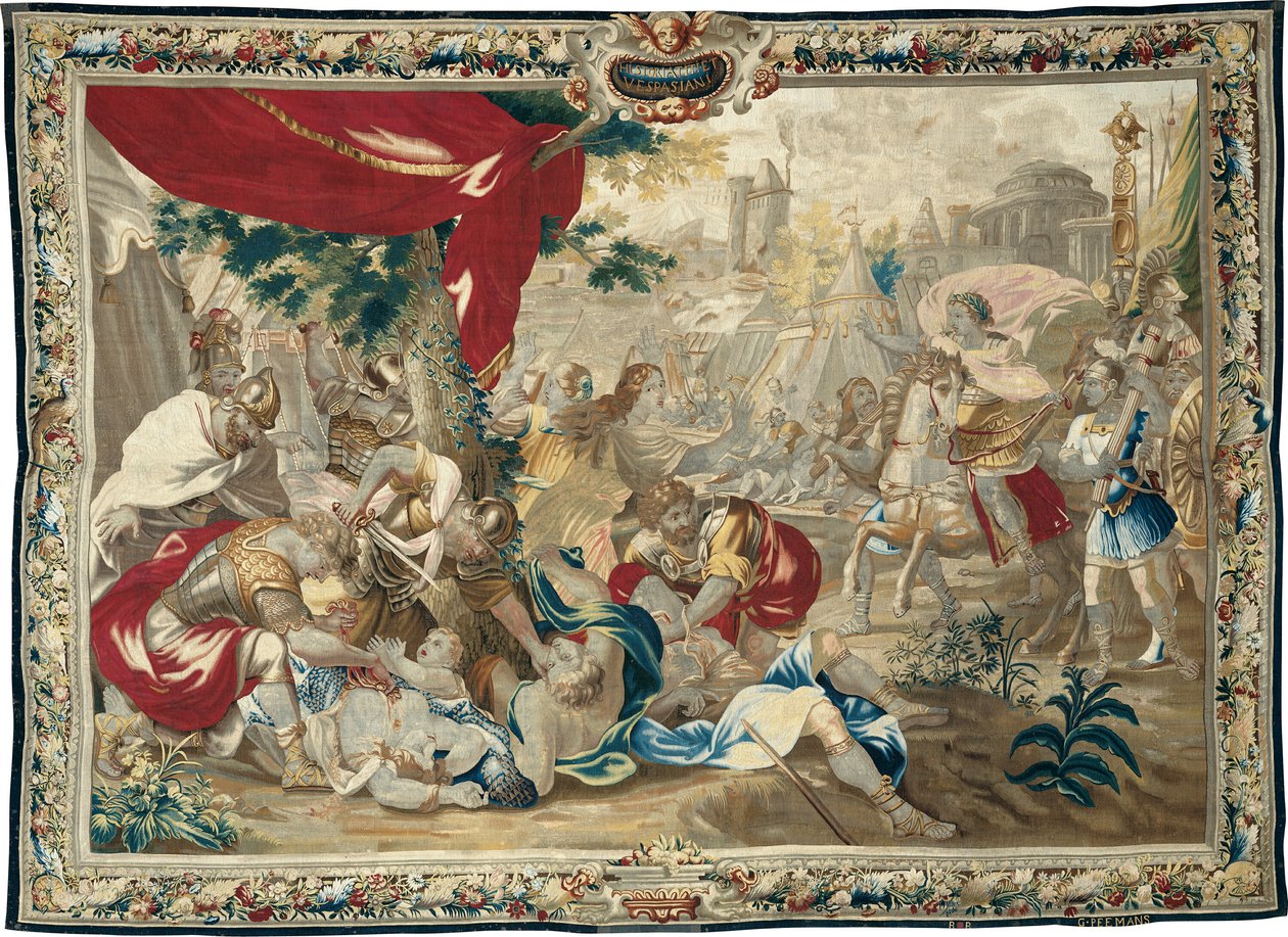 Masakr v Jeruzalémě, z knihy Příběh Tita a Vespasiána od Unknown artist
