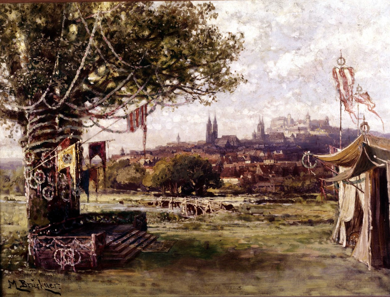 Mistři pěvci norimberští (Die Meistersinger von Nürnberg), opera vytvořil Richard Wagner: scénografie Bruckner. Wagnerovo muzeum Bayreuth. od Unknown artist