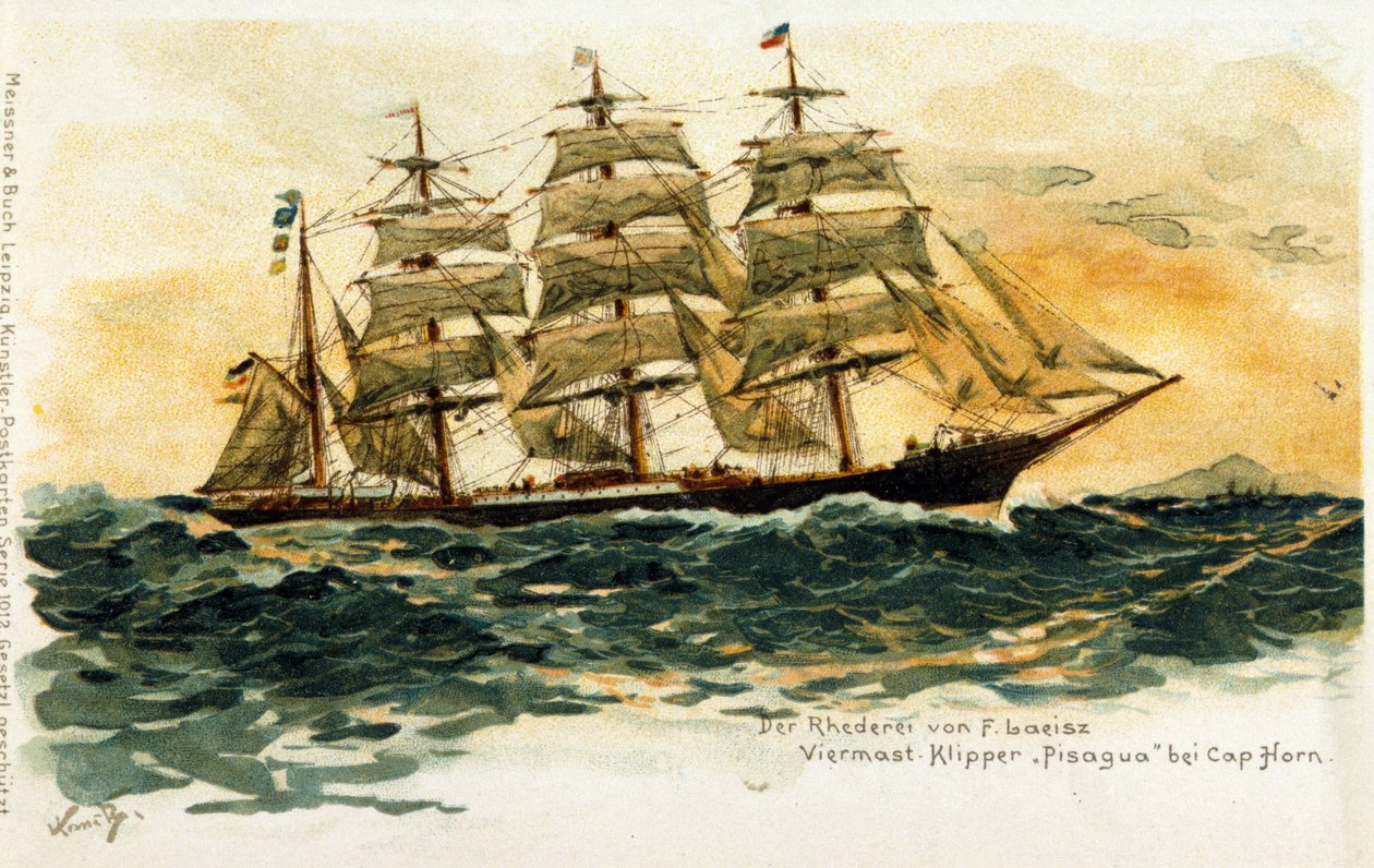 Klip Pisagua na mysu Horn. ilustrace 19. století od Unknown artist