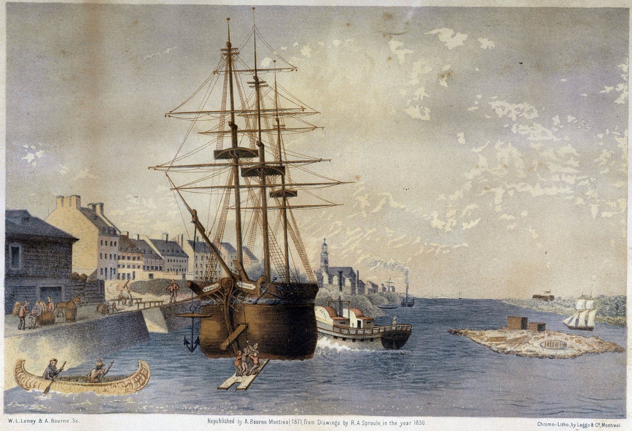 Přístav Montreal v roce 1830 - Spronle od Unknown artist