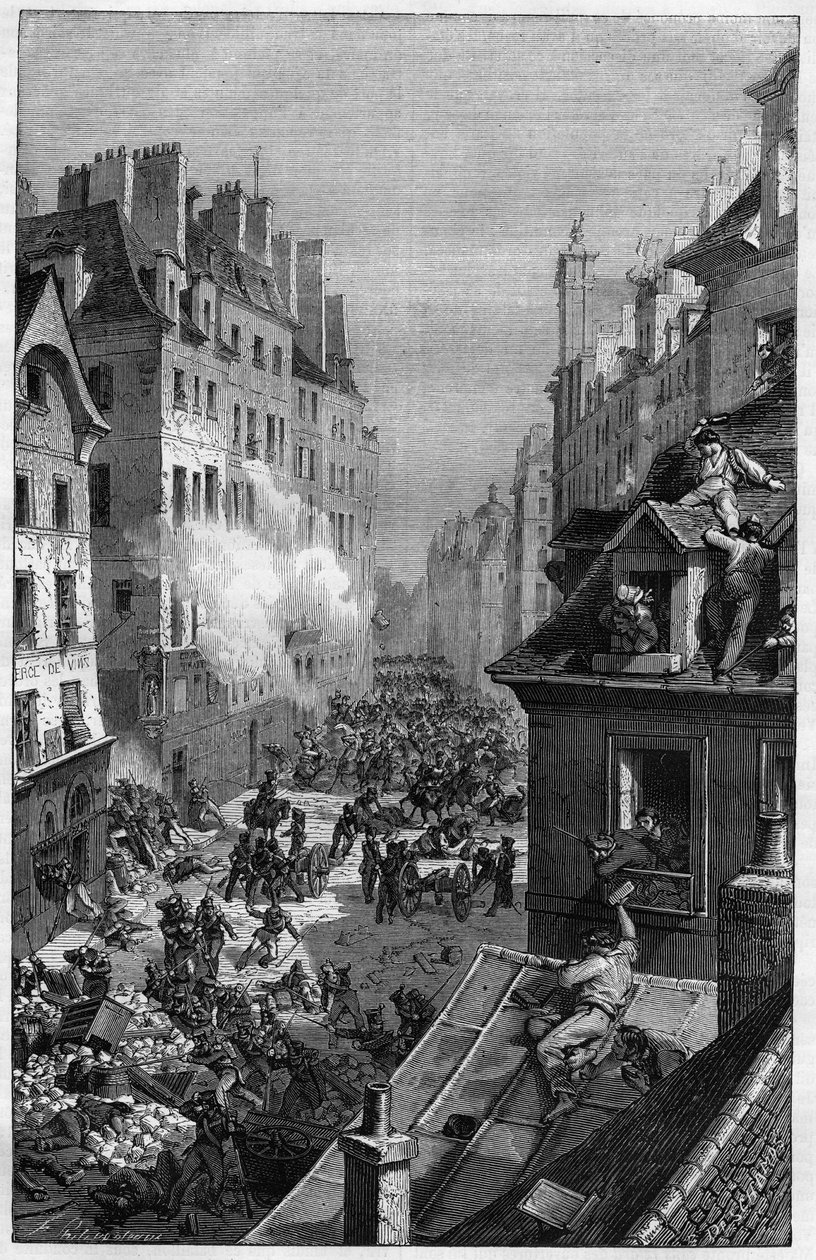 Revoluce roku 1830. Boj ve faubourg Saint-Antoine. od Unknown artist