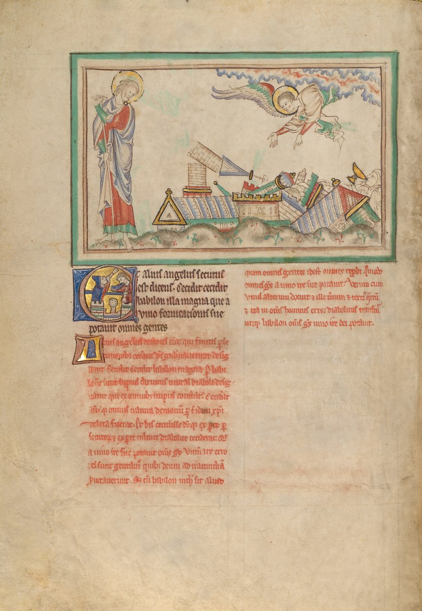 Druhý anděl a zničený Babylon od Unknown artist