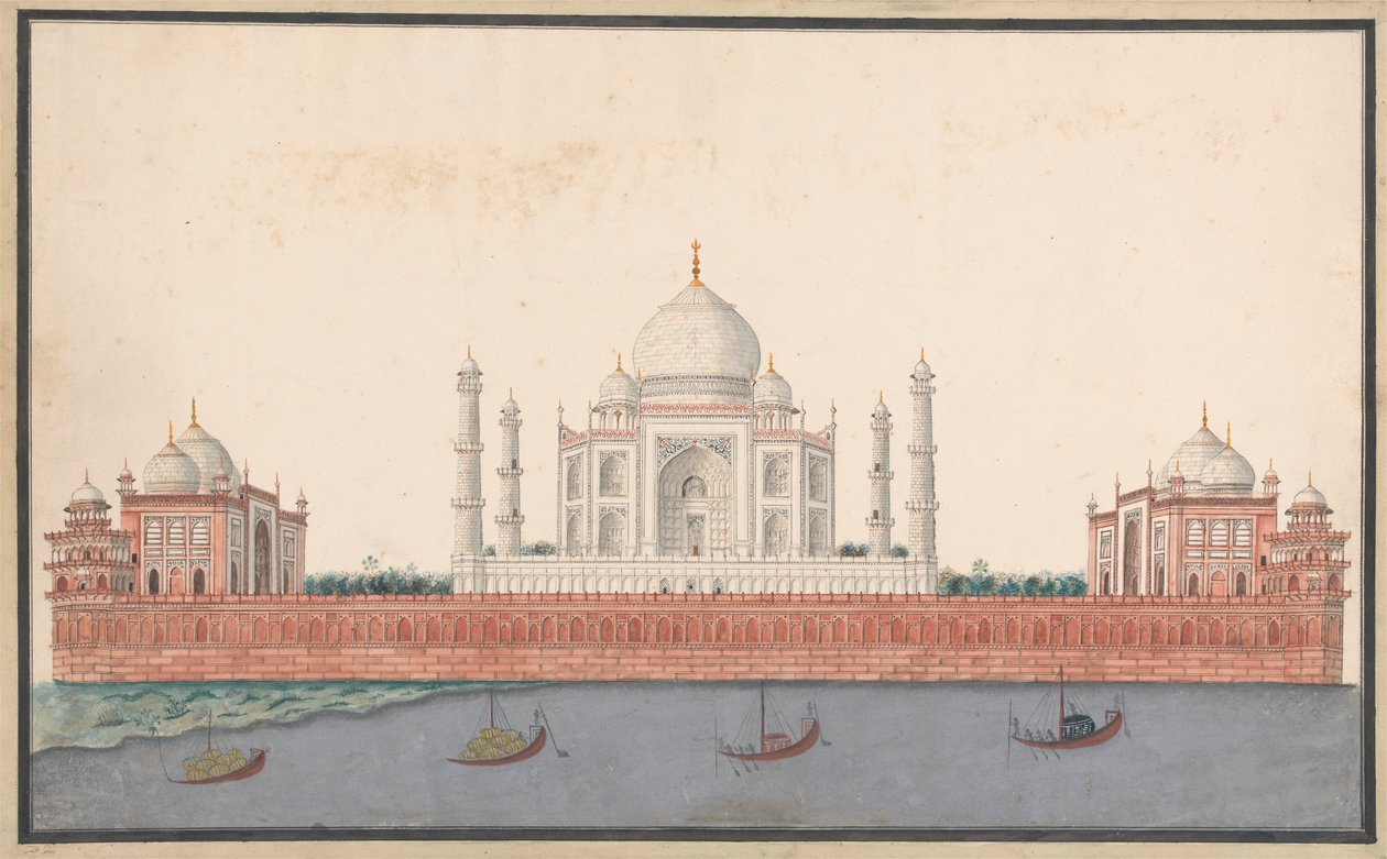 Taj Mahal z řeky od Unknown artist