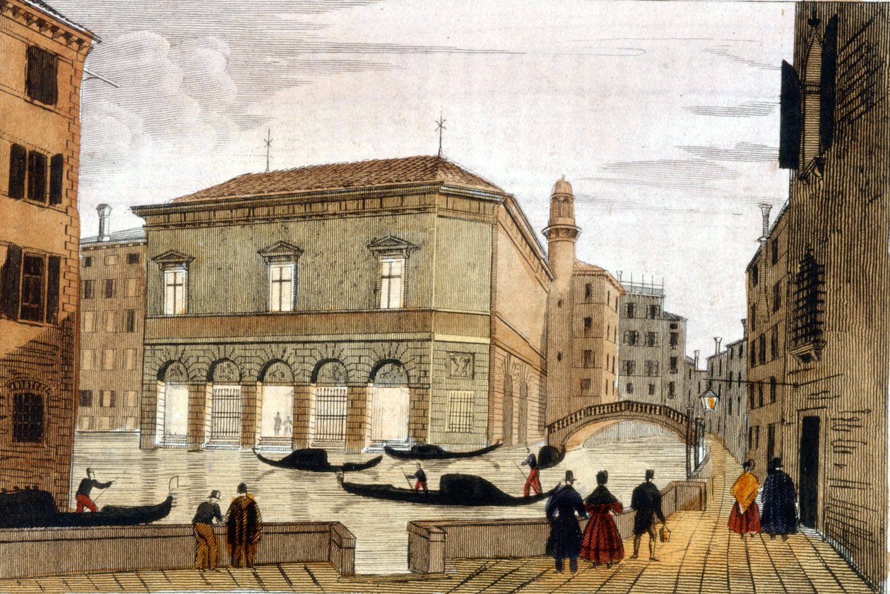 Divadlo „La Fenice““ v Benátkách. Rytina z konce 18. století. od Unknown artist