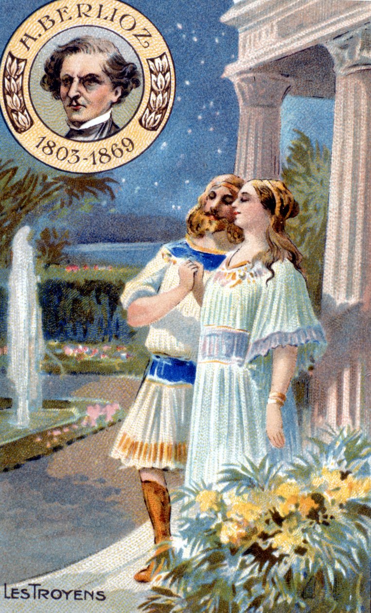 Trojské koně Hectora Berlioze. Chromolitografie 19. století. od Unknown artist