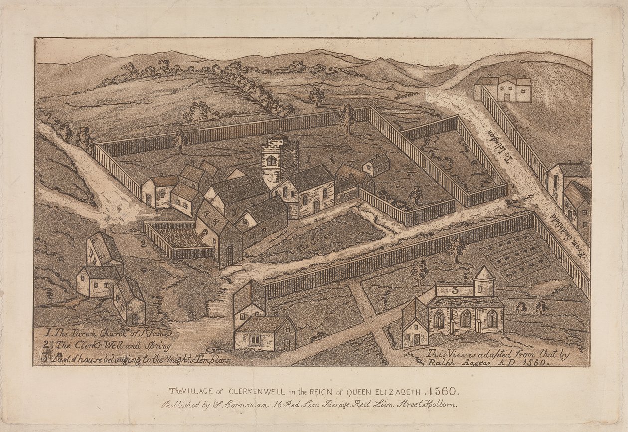 Vesnice Clerkenwell za vlády královny Alžběty, 1560 od Unknown artist