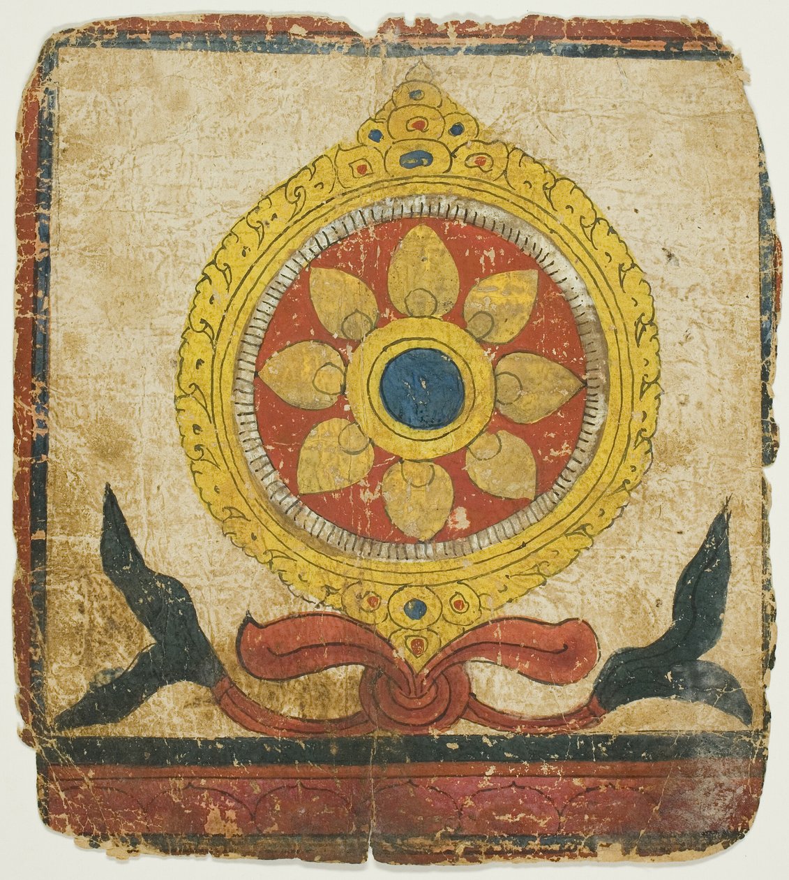Kolo zákona (Dharmačakra), ze sady zasvěcovacích karet (Tsakali) od Unknown artist