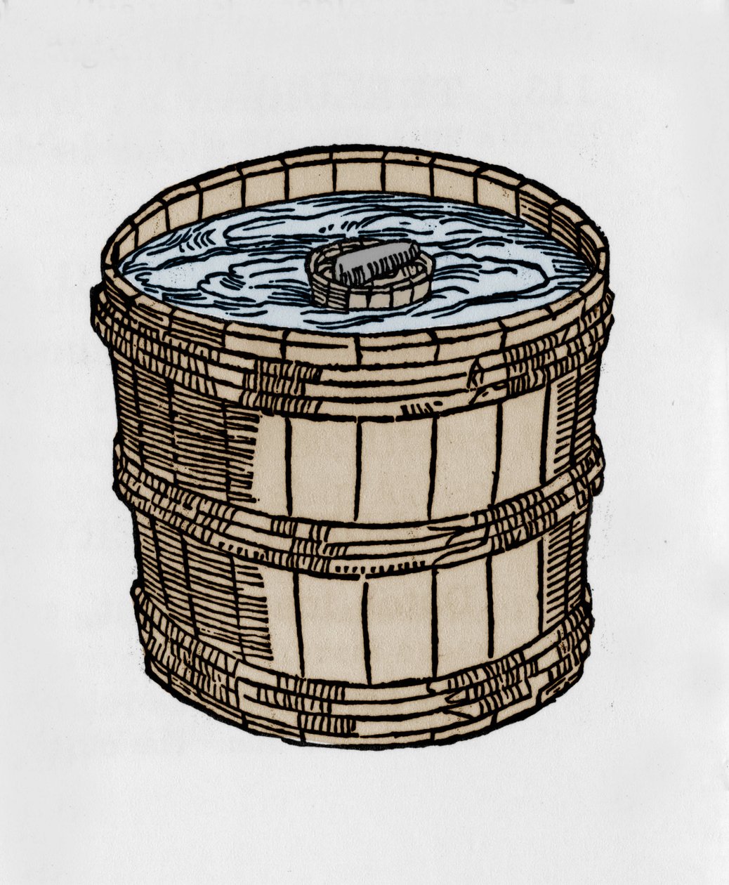 Kompsole ve své nejstarší podobě plovoucí na vodní hladině. Ilustrace z pojednání o magnetismu od J. Taisniera od Unknown artist