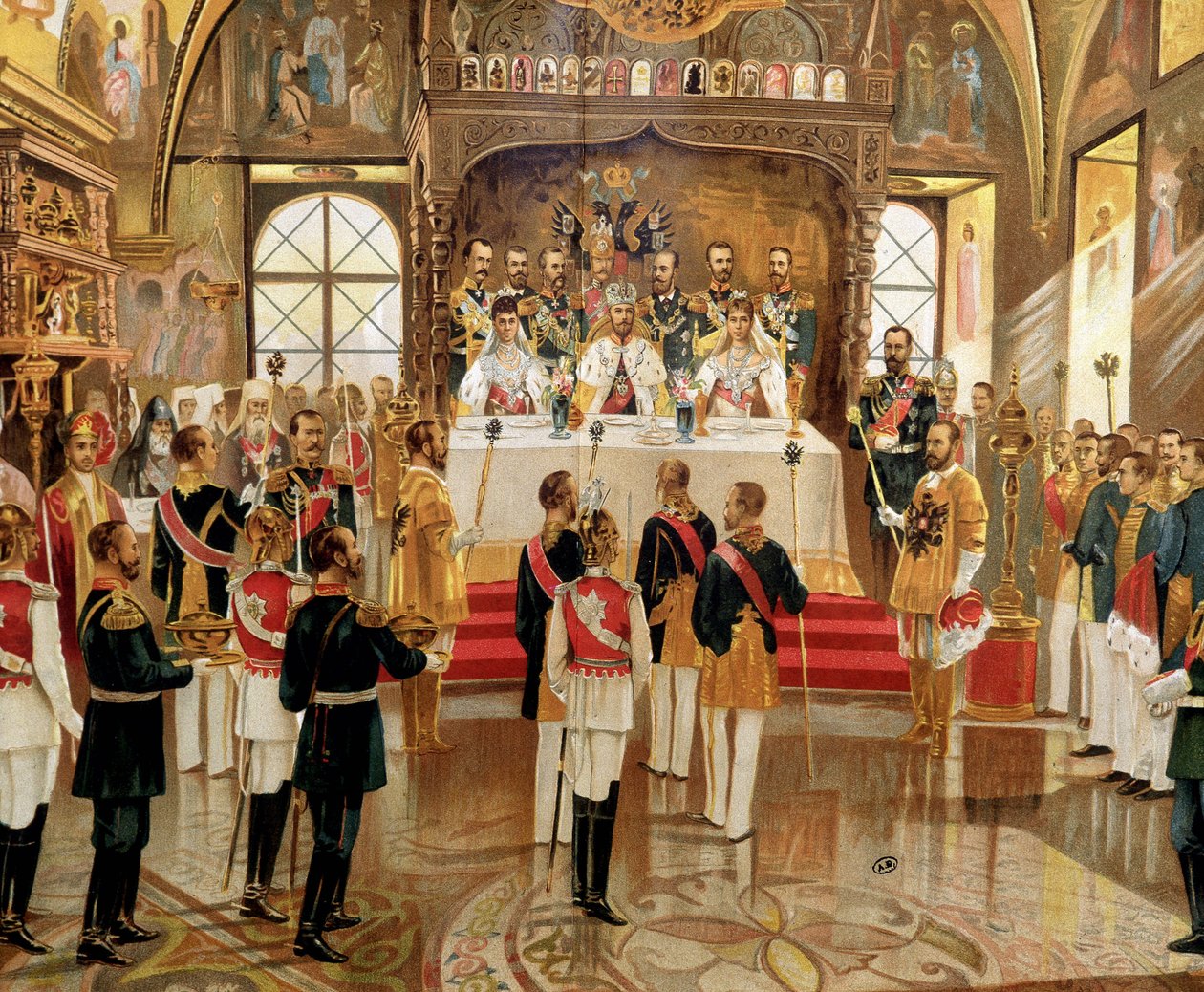Korunovace cara Mikuláše II. (1868-1918) v Moskvě v Rusku od Unknown artist