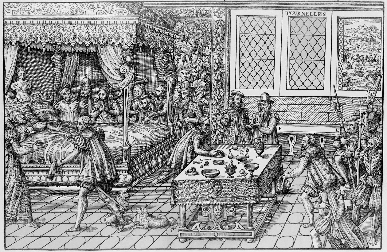 Smrt Jindřicha II. (1519-1559), krále Francie, v Palais des Tournelles v Paříži, 30. od Unknown artist