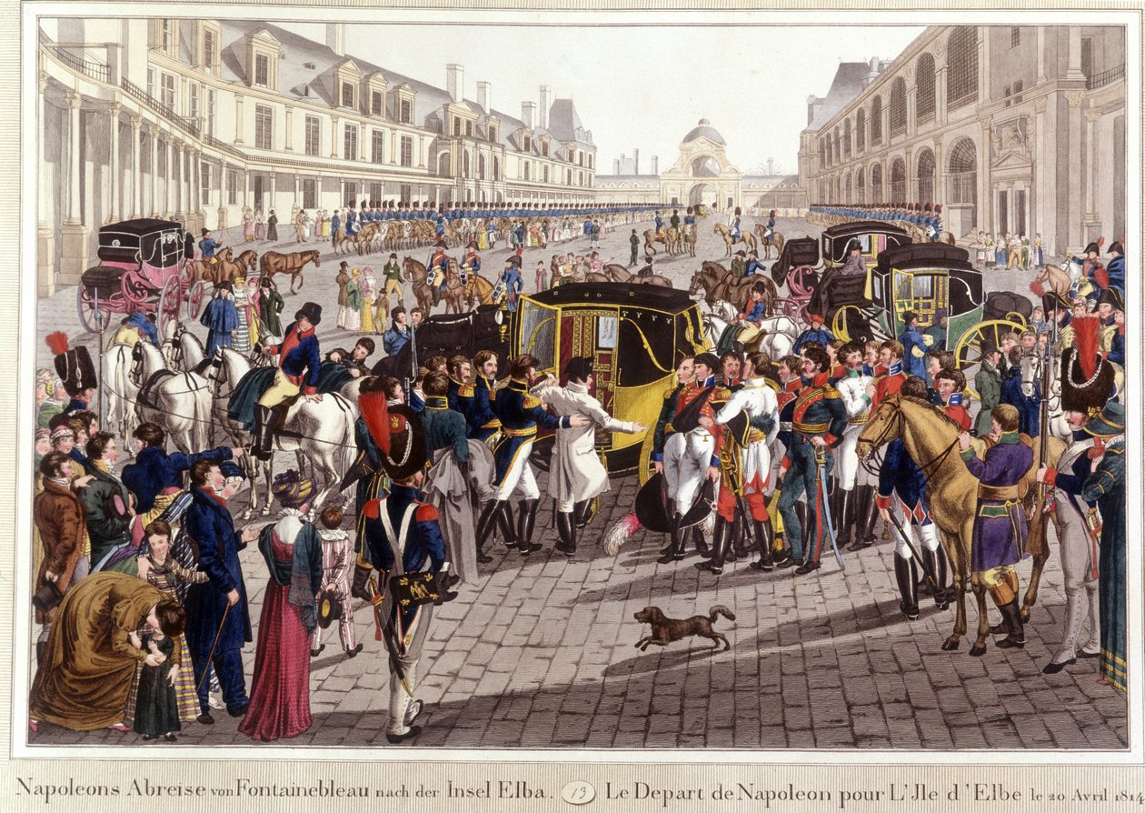 Odjezd z Napoleona na ostrov Elba 20. dubna od Unknown artist