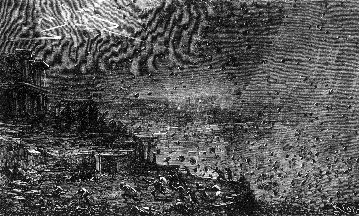 Zničení Pompejí v roce 79. od Unknown artist
