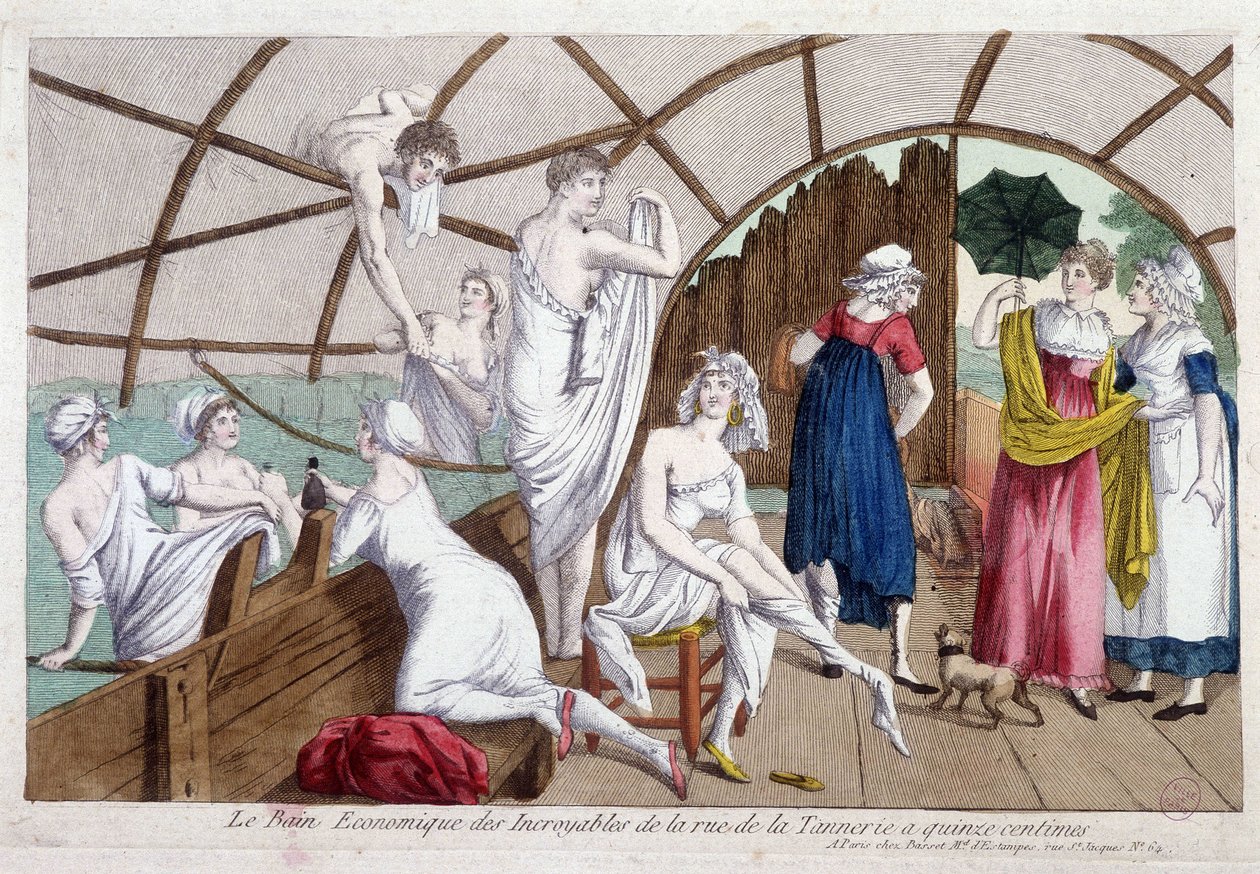 Ekonomické lázně neuvěřitelných (15 centů), rue de la tannerie, počátek 19. století, Carnavalet. od Unknown artist