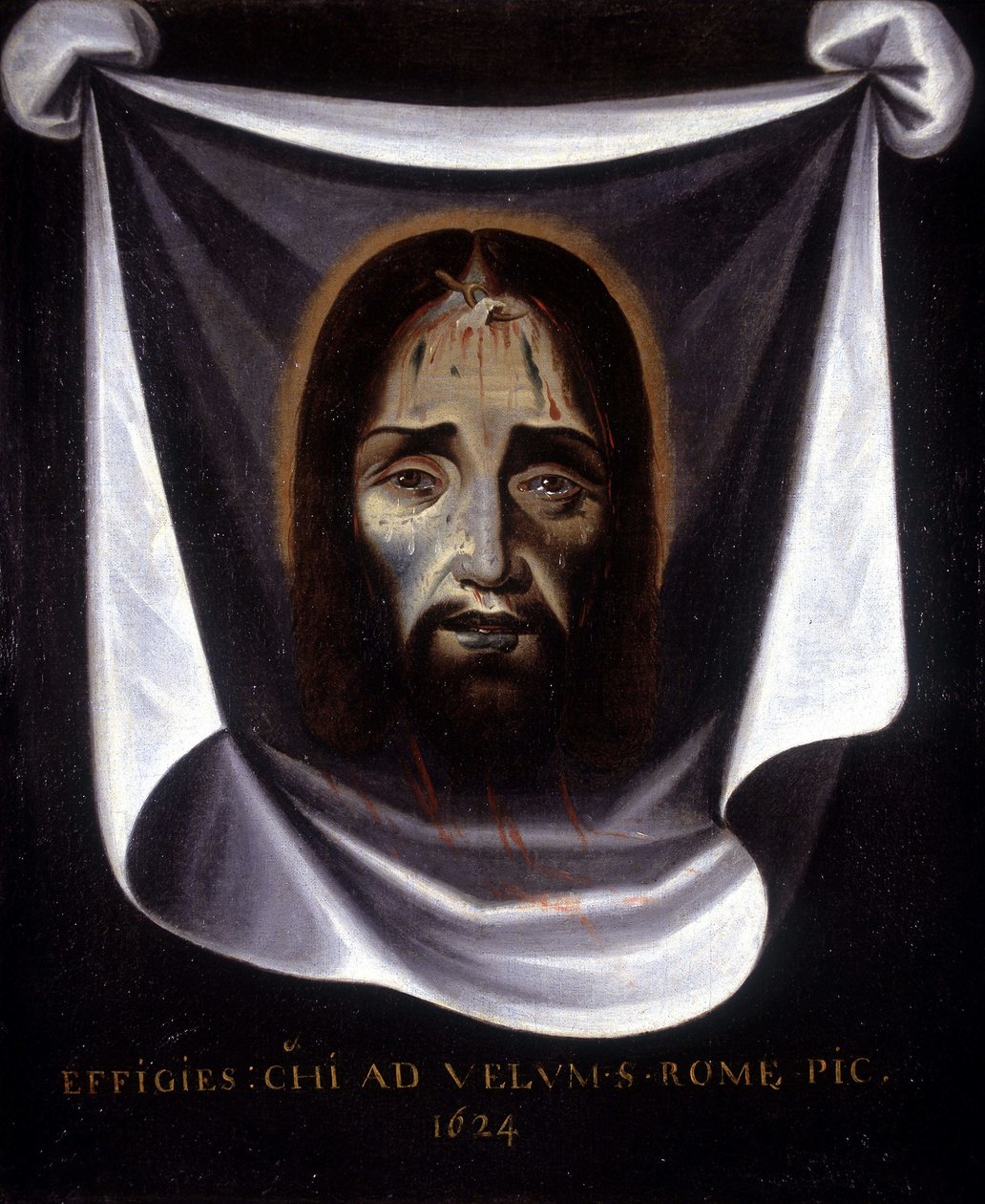 Podobizna Krista malovaná z plátna dochovaného v kostele sv. Silvestra v Římě od Unknown artist