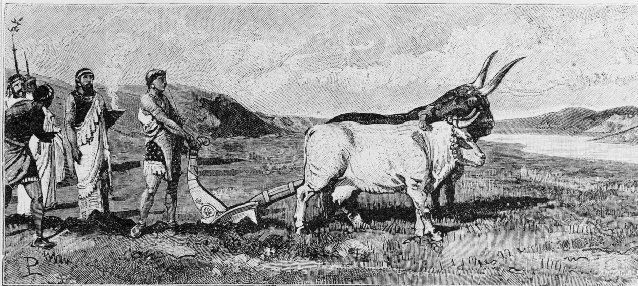 Založení Říma. 19. století rytina. od Unknown artist