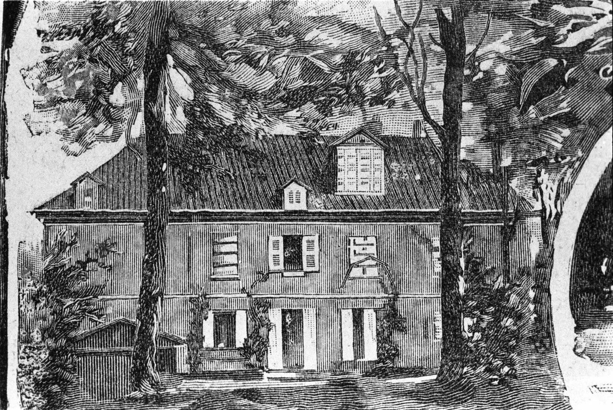 Dům George Sandové (Aurore Dupin, Baronne Dudevant) (1804-1876) v Nohant-Vic (Nohant Vic) (36). od Unknown artist