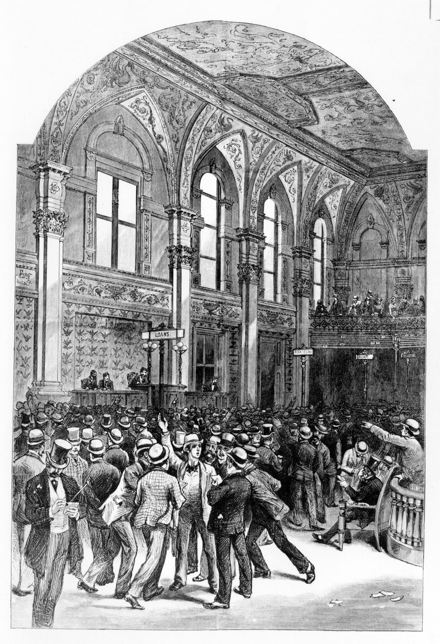 Interiér newyorské burzy v roce 1881. od Unknown artist
