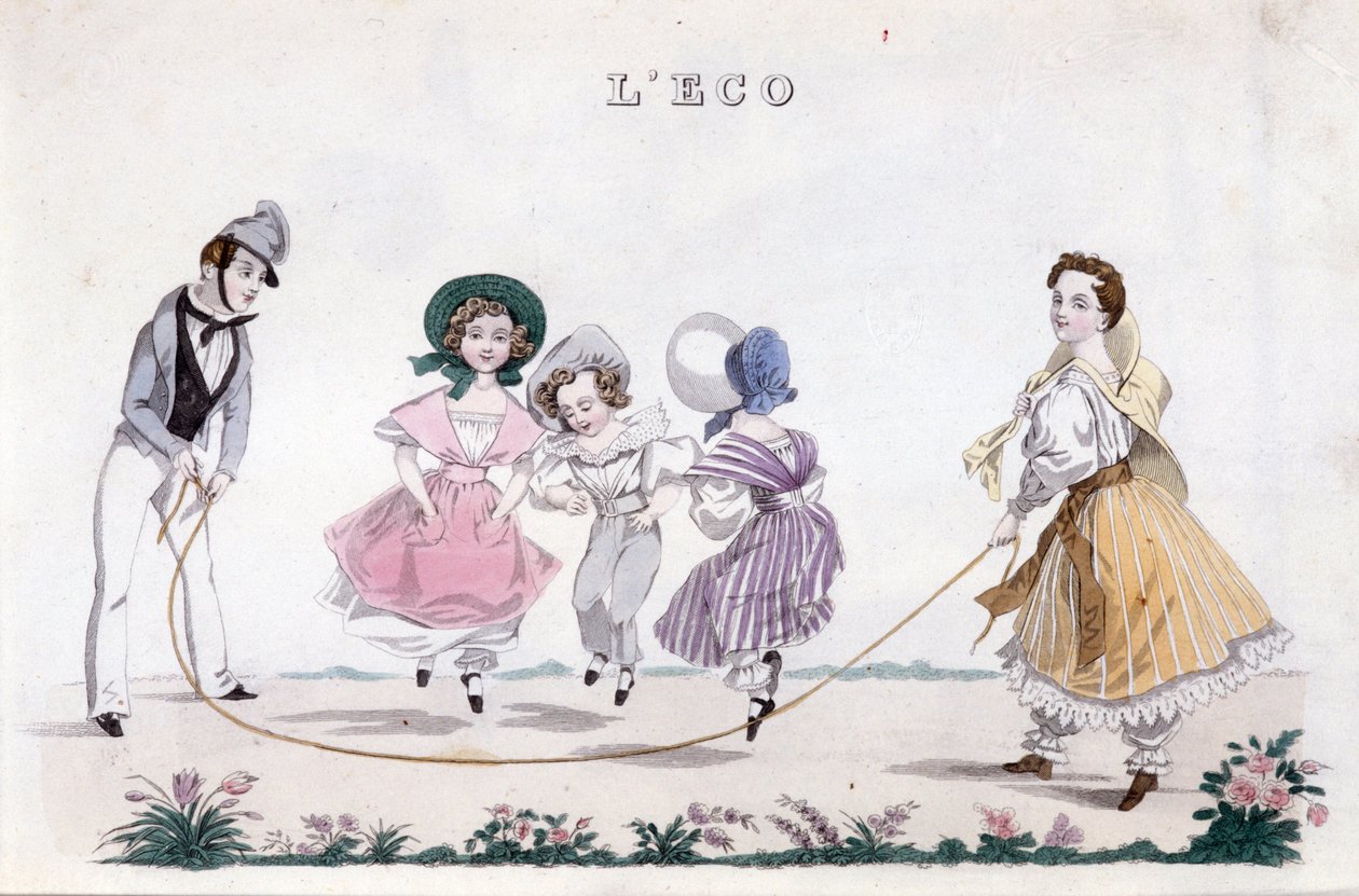 Švihadlo, skupina dětí z buržoazie hraje. 1830 od Unknown artist