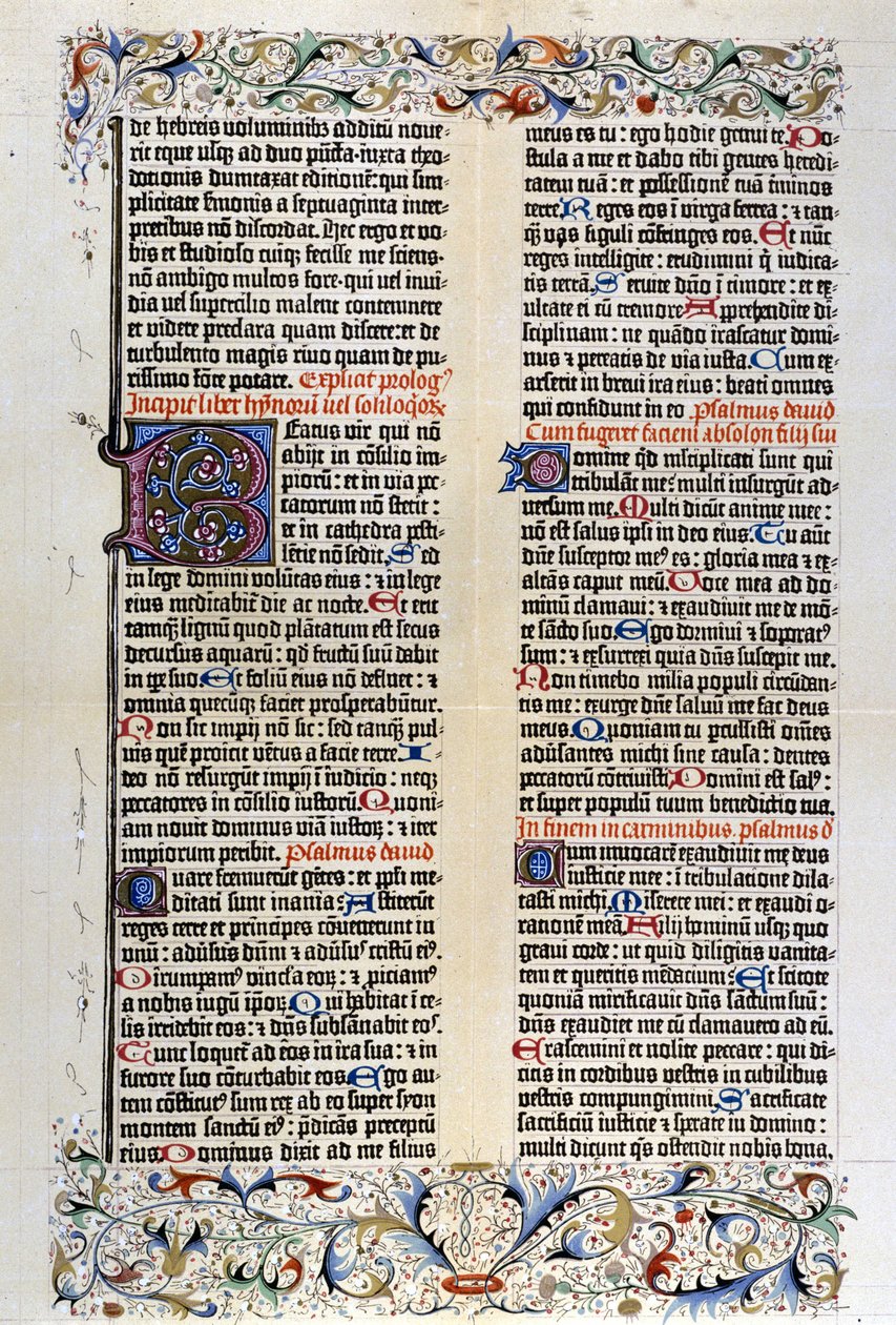 Latinská Bible od Gutenberga se 42 řádky - 1455. od Unknown artist
