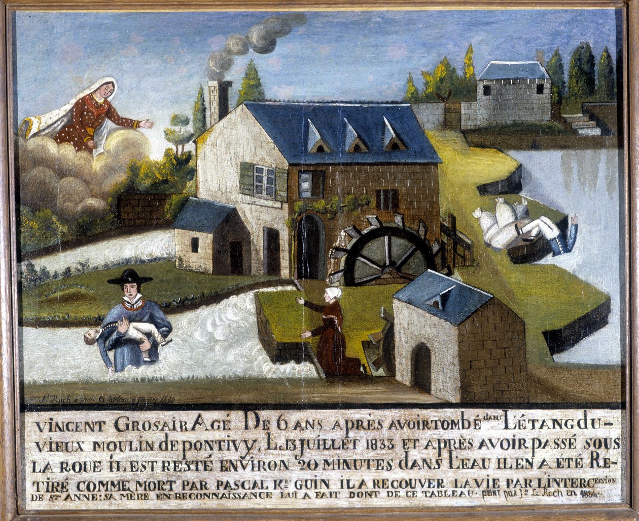 Zázrak dítěte Vincenta Grosaira, kterého Sainte Anne zachránila před utopením, 13. července od Unknown artist