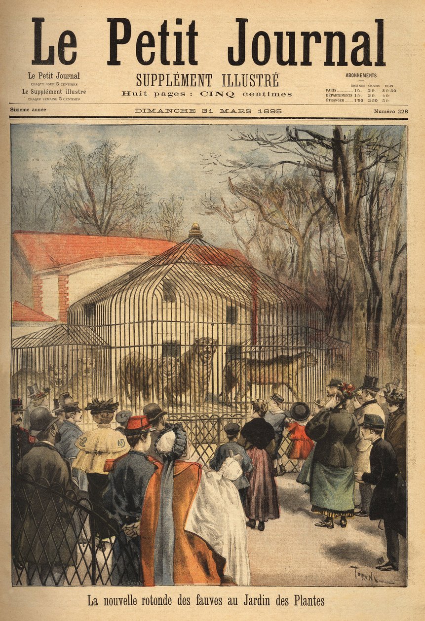 Nová rotunda šelem v zahradě rostlin v Paříži. Rytina v "" Le petit journal "" 31/03/1895. Selva sbírka. od Unknown artist