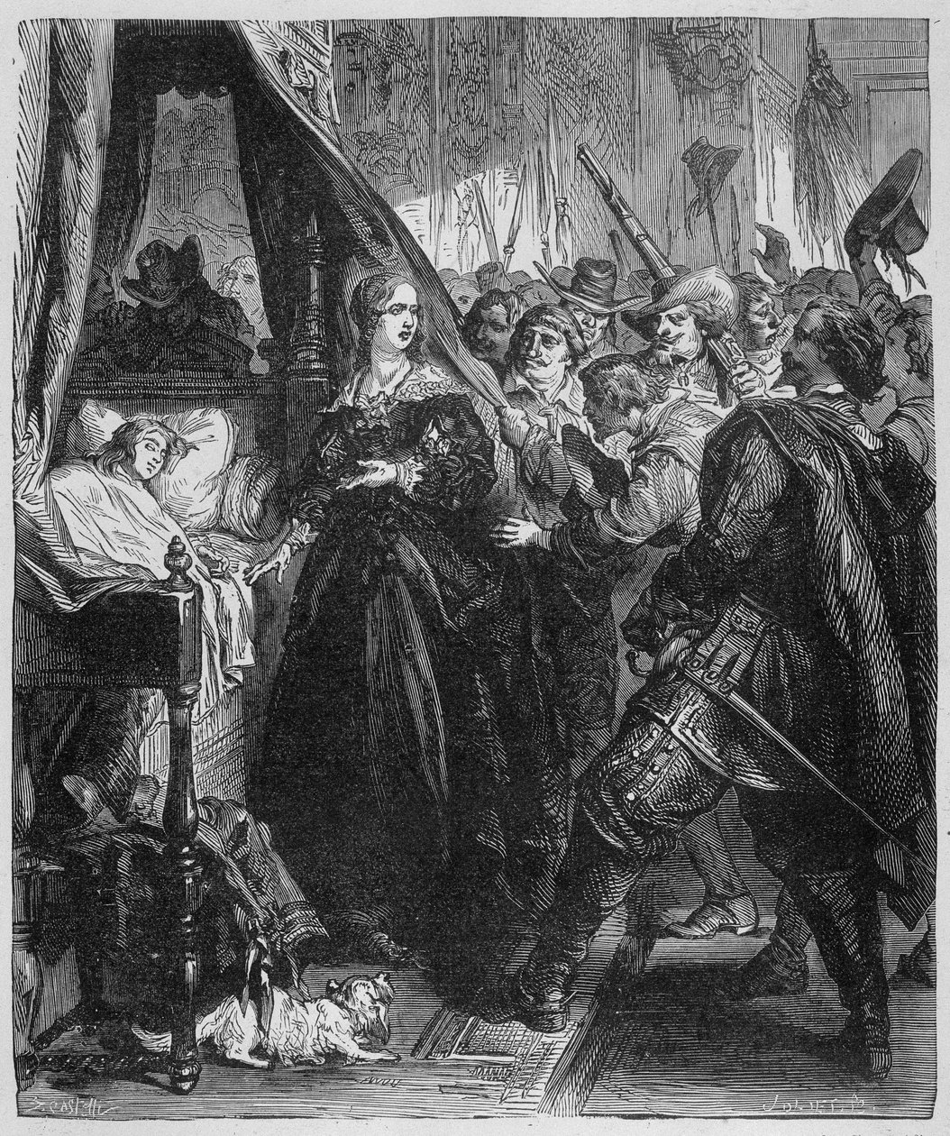 Lidé (Fronda) šli do královského paláce a požádali o návštěvu mladého krále Alitů (Ludvíka XIV. a Anny Rakouské) od Unknown artist
