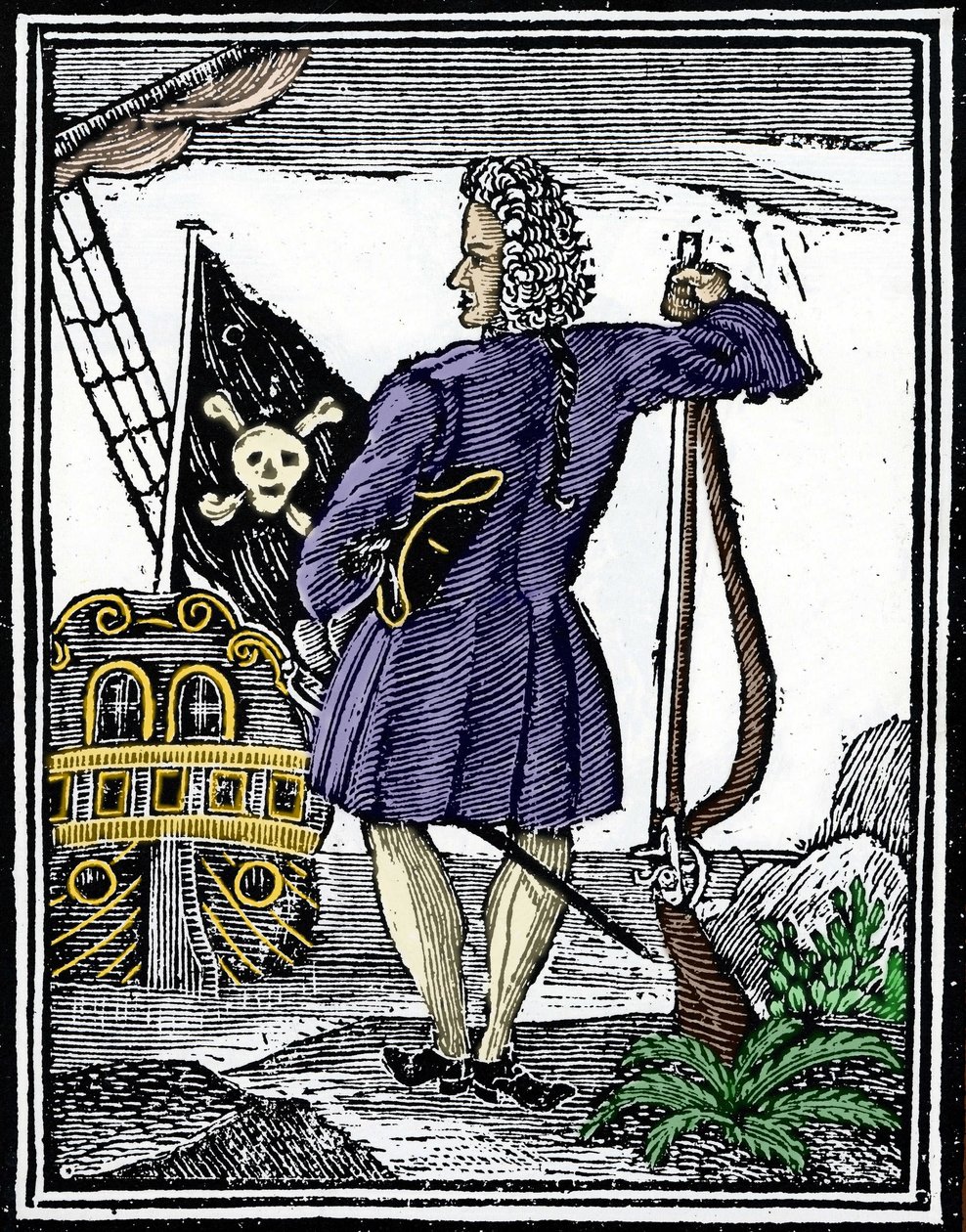 Pirátský „džentlmen“ Stede Bonnet (1688-1718). od Unknown artist