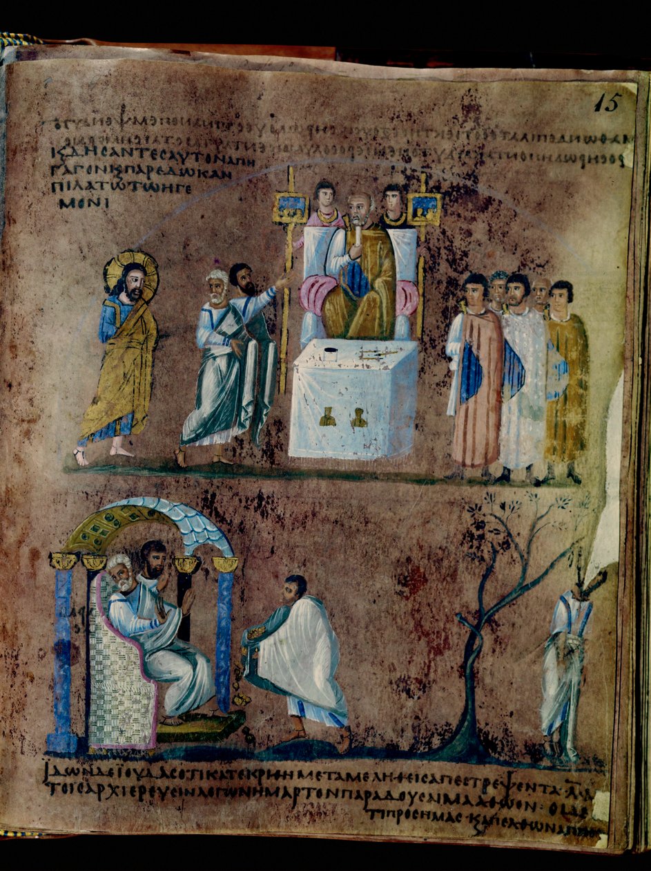 Purpurový Codex Rossanensis, 6. století (rukopis) od Unknown artist