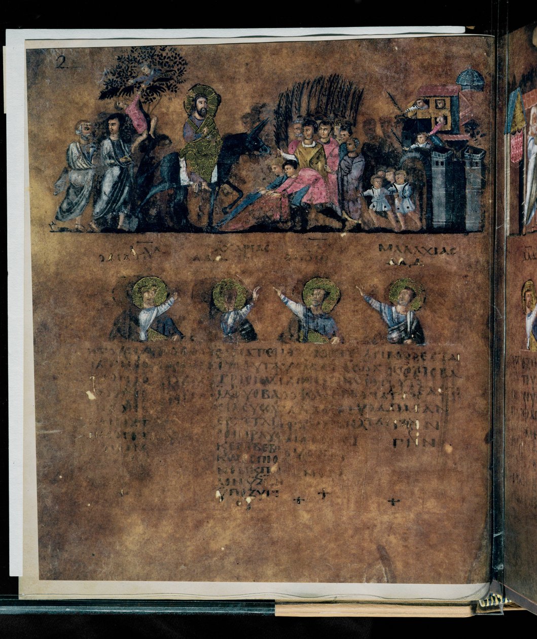 Purpurový Codex Rossanensis, 6. století (rukopis) od Unknown artist