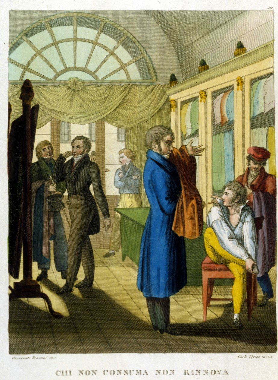 Rčení: „Kdo nespotřebovává, neobnovuje se“ Ilustrace ze sbírky přísloví z 18. od Unknown artist