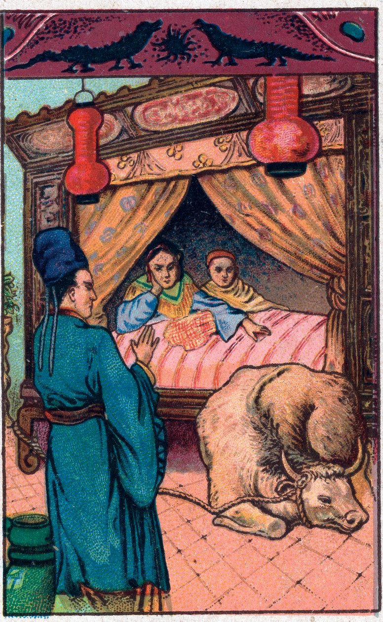 Ten hrozný kanec. Čínská pohádka. Chromolitografie z konce 19. století. od Unknown artist