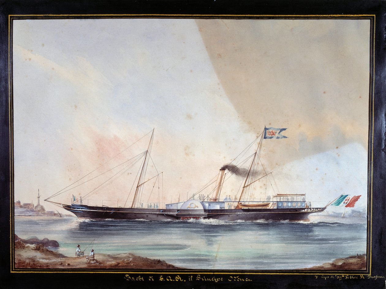 Jachta prince Oddona, vévody z Montferratu (akvarel od Unknown artist
