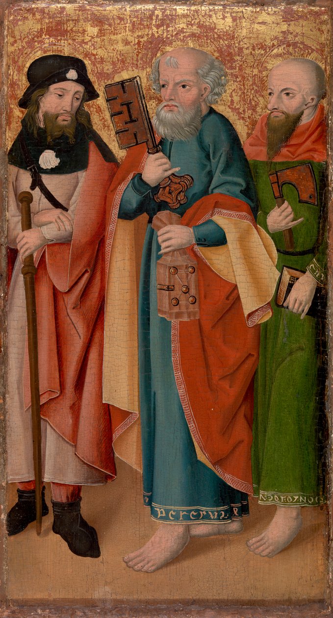 Tři apoštolové s holí, klíčem a sekerou od Unknown artist