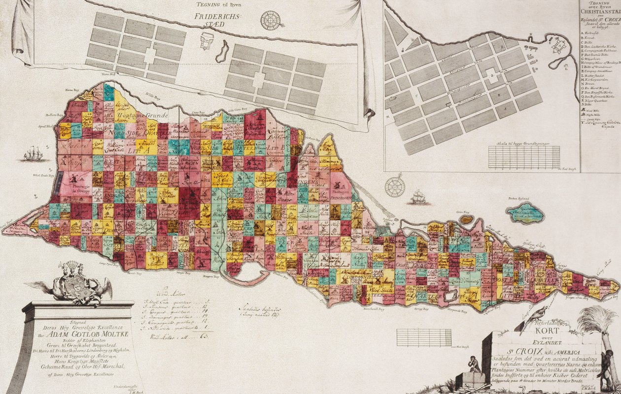 Spolehlivá mapa Eylandet St. Croix udi America, Kodaň, 1754, 1754 od Unknown artist