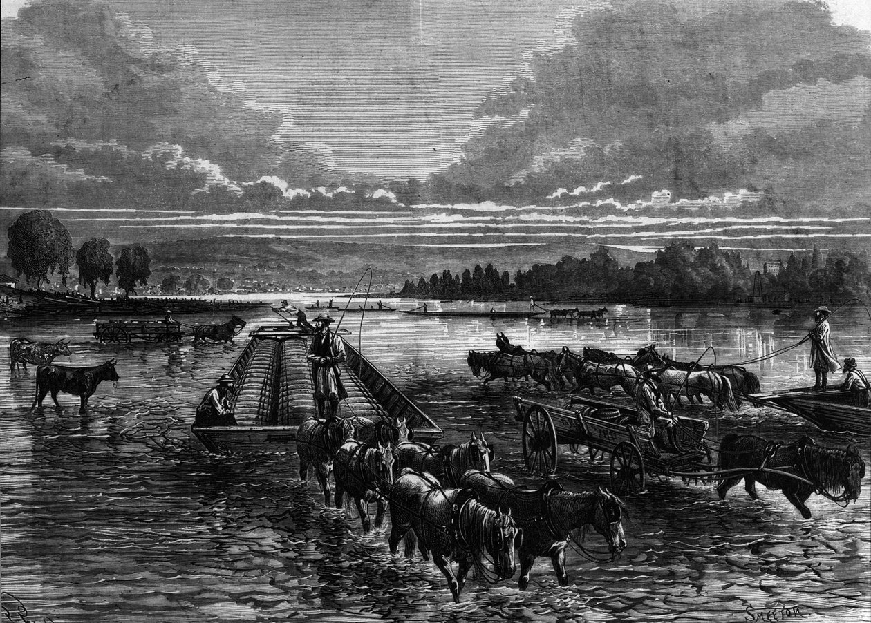 Přeprava ropných barelů do Oil Creek, Pennsylvania, USA od Unknown artist