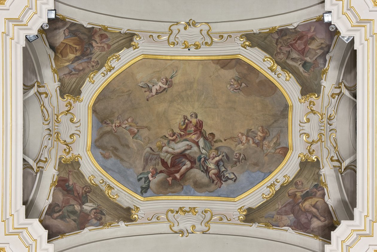 Trojice a svatý Štěpán ve slávě se čtyřmi evangelisty od Unknown artist