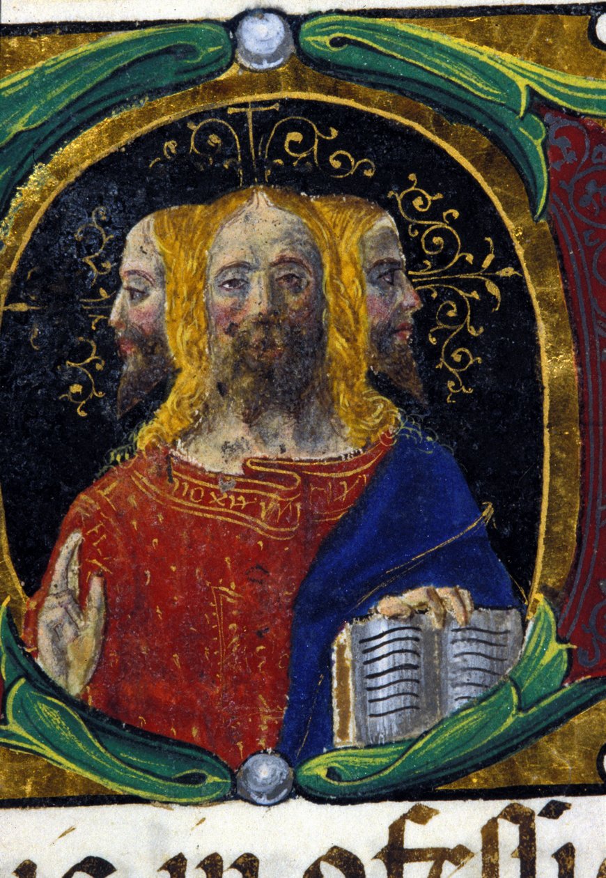 Trojice se třemi tvářemi (3 hlavy). Codex Carmosano od Unknown artist