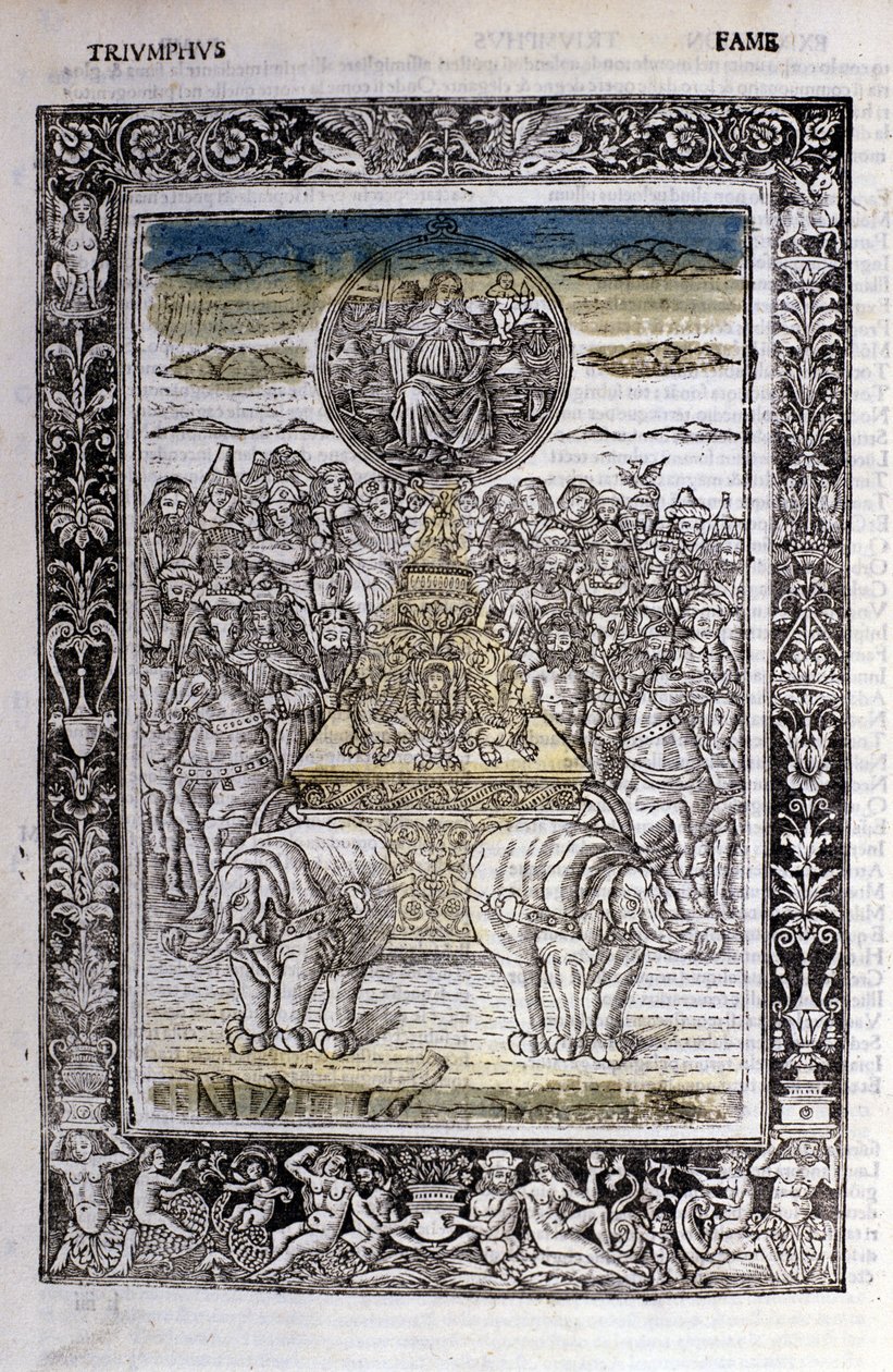 Triumf slávy Francesca Petrarcy (Petrarca). Miniatury sd. Bibl. Trivulziana, Milán. od Unknown artist