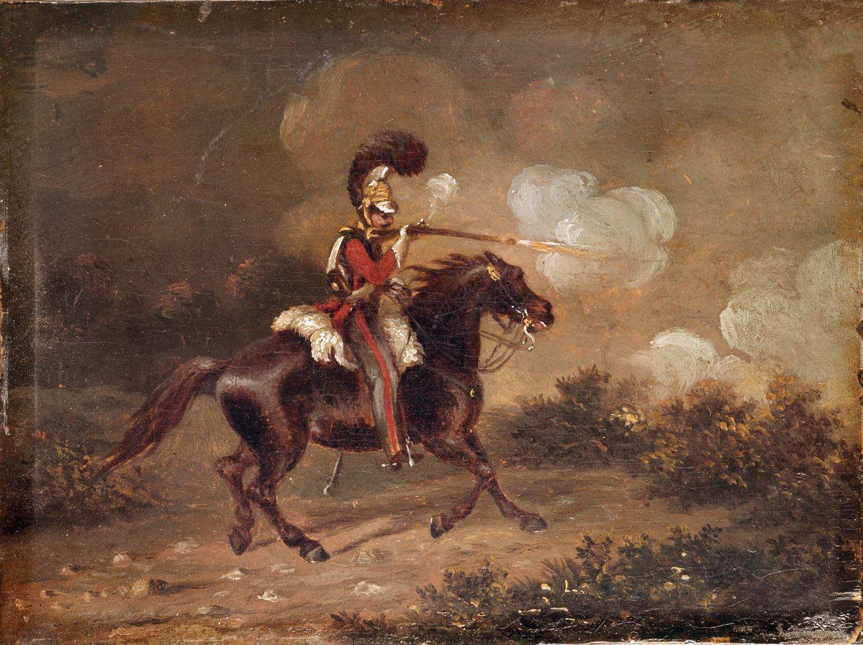 Voják 1. Life Guards střílející z karabiny od Unknown artist
