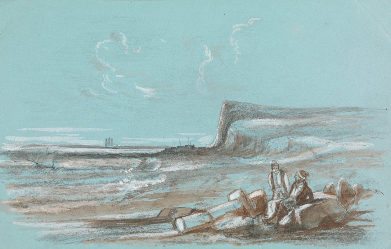 Dva rybáři na pláži od Unknown artist