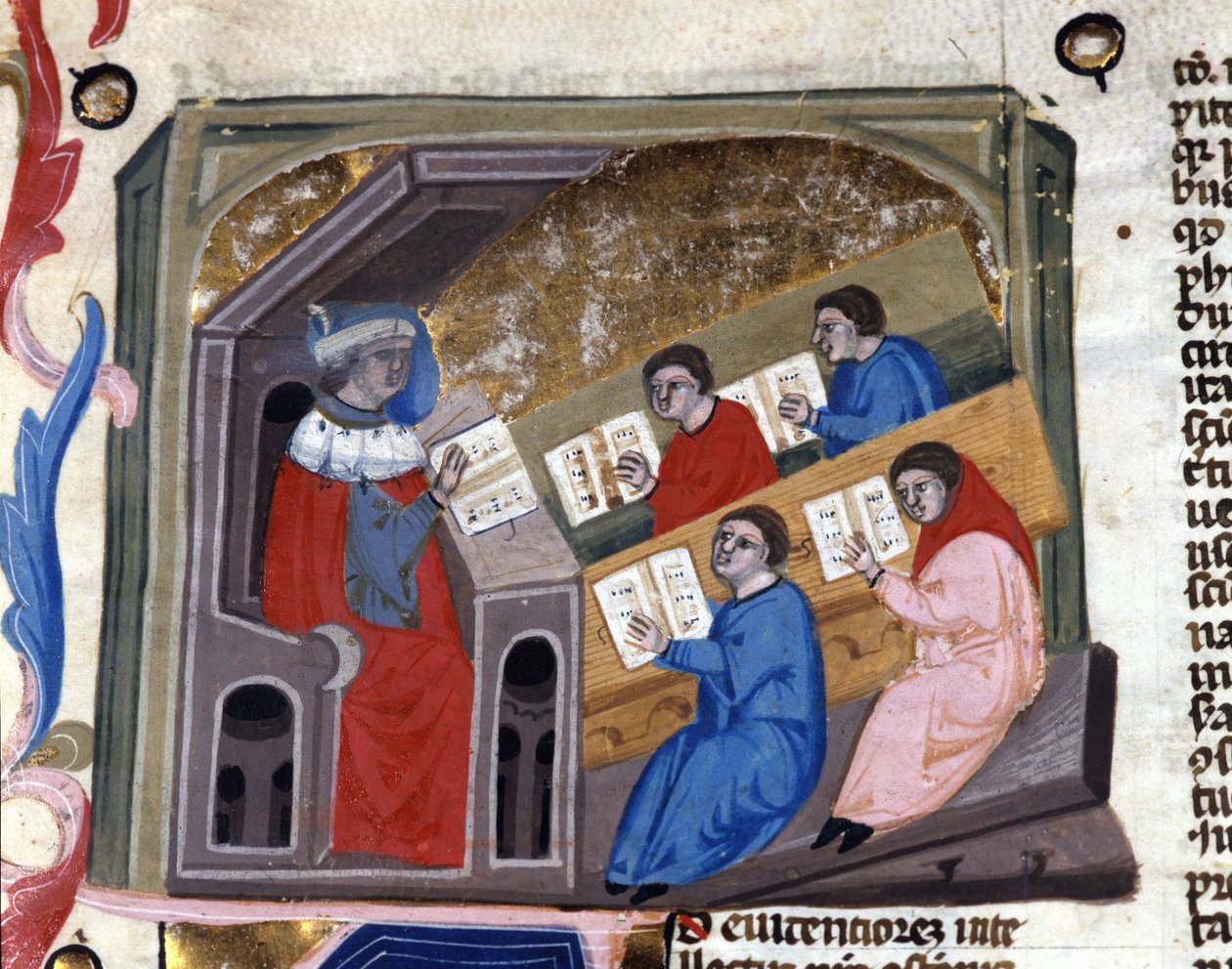 Univerzita. Rukopis 14. století. Národní knihovna Braidense. Milán od Unknown artist