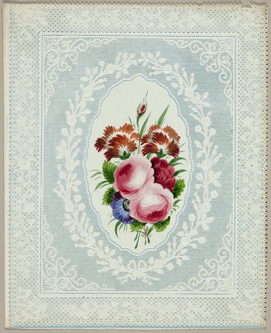 Valentine bez názvu (Květiny na krajce) od Unknown artist