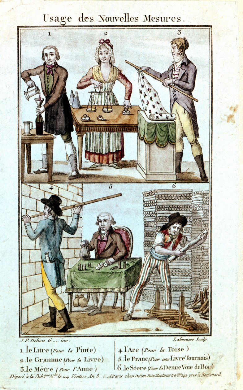 Použití nových vah a mír v roce 1795. od Unknown artist