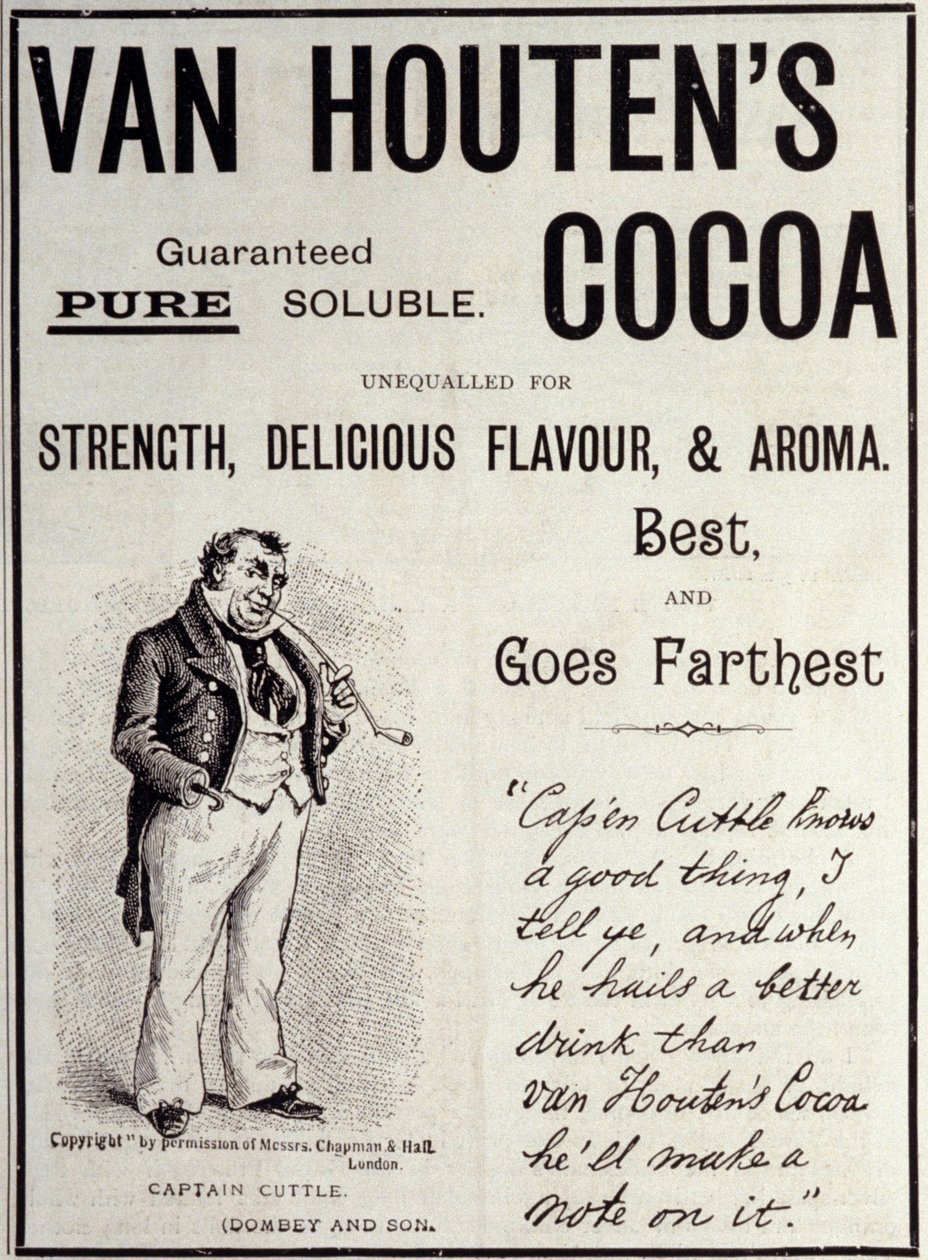 Kakaová reklamní nálepka Van Houten, asi 1890 od Unknown artist