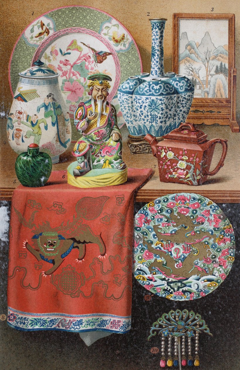 Různé příklady čínského umění a dekorace od Unknown artist