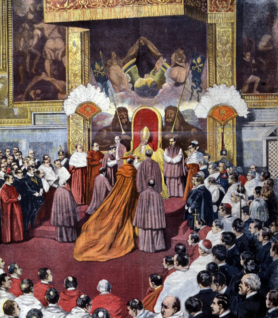 Vatikánská konzistoř v čele s papežem Lvem XIII od Unknown artist