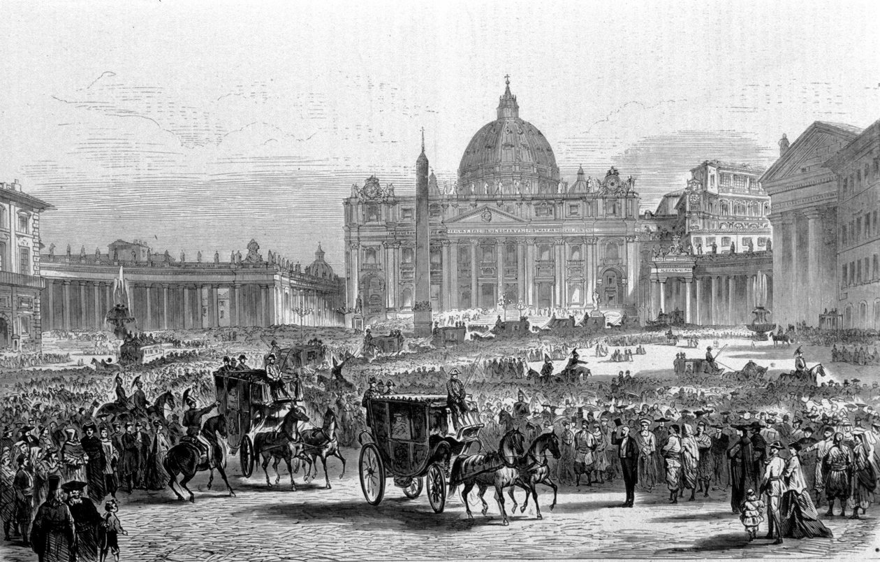 vatikánský koncil I. Řím, Svatopetrské náměstí v den generálního zasedání koncilu. 1870 od Unknown artist
