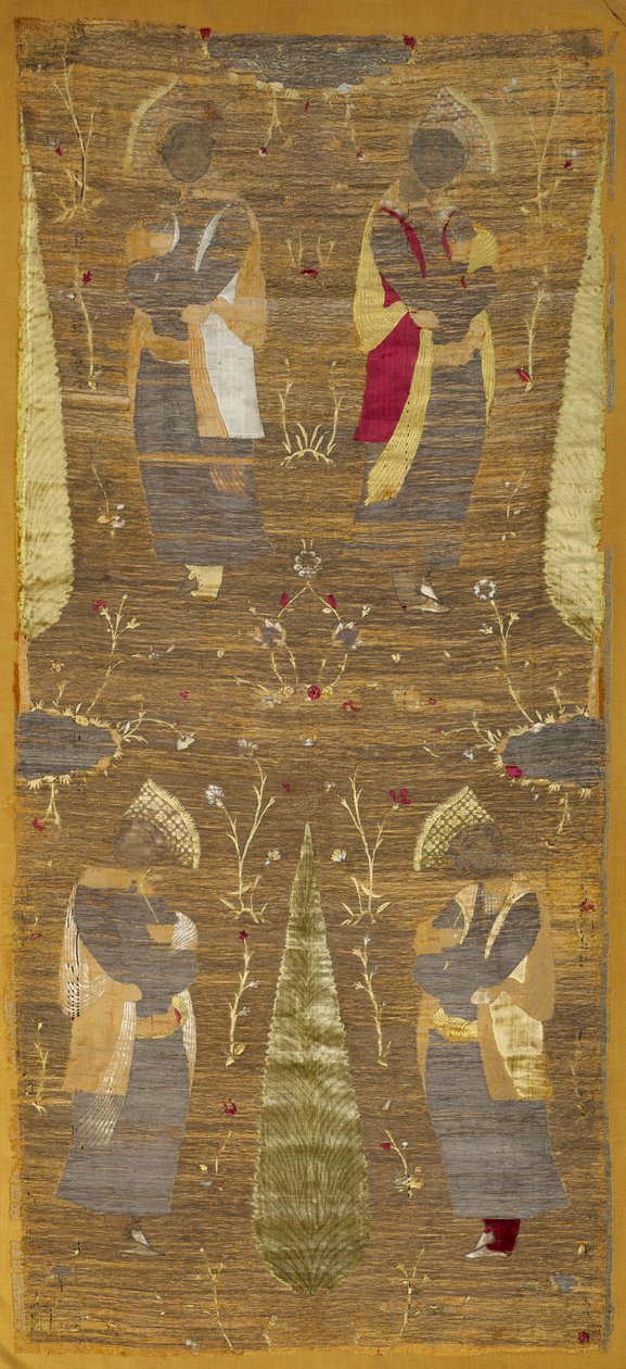 Sametový panel se čtyřmi mladíky vonícími květinami od Unknown artist