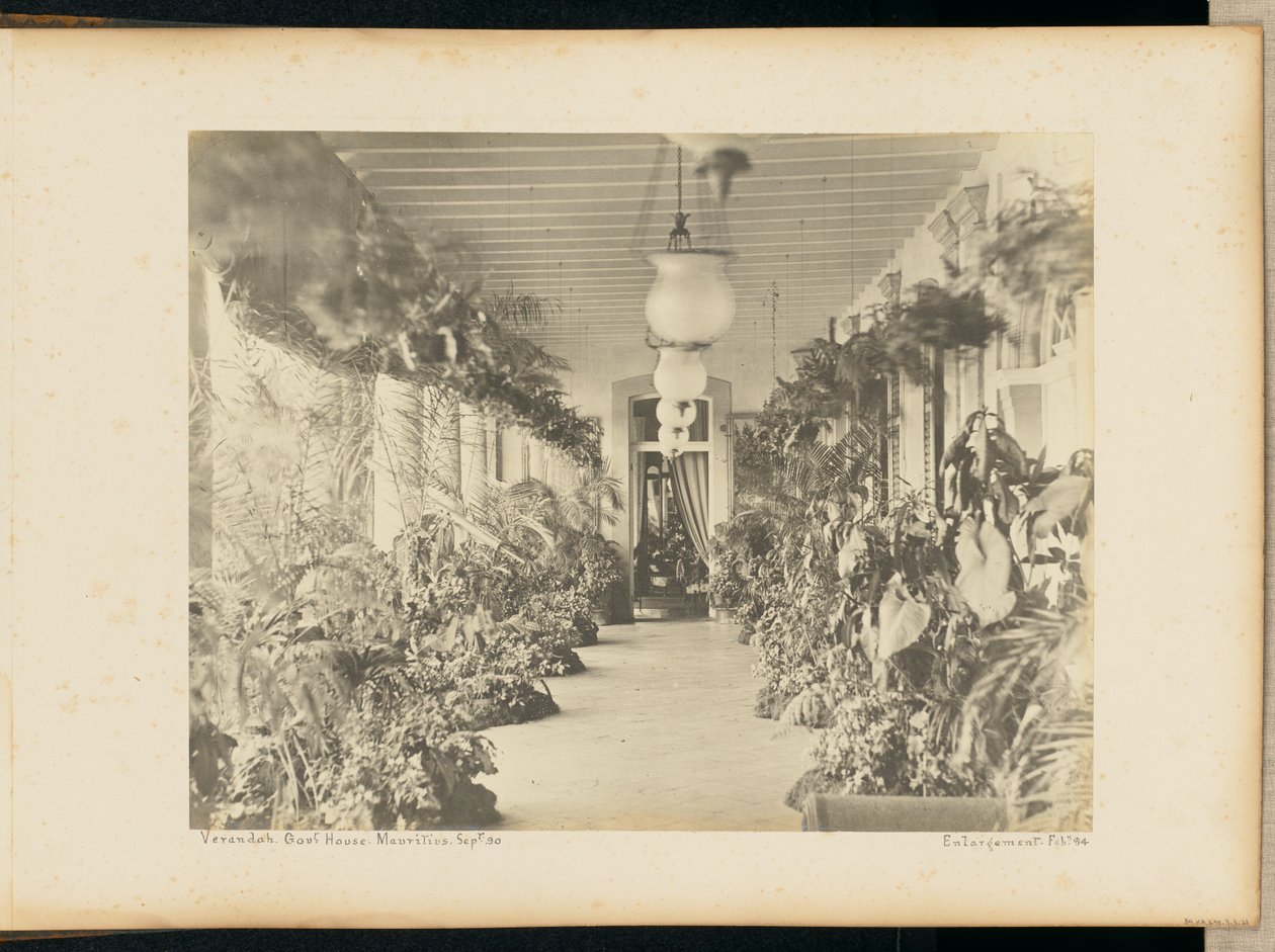 Veranda. Vládní dům. Maurituis. od Unknown artist